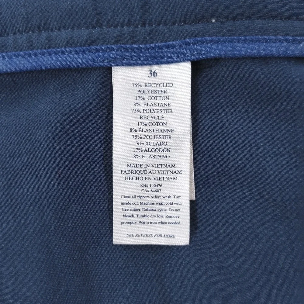 Faherty All Day Shorts Mens 36 Blue Stretch Chino Drawstring Beach Casual Summer